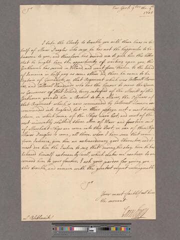 Hyde, Edward, afterwards 3d Earl of Clarendon. Letter to William Blathwayt