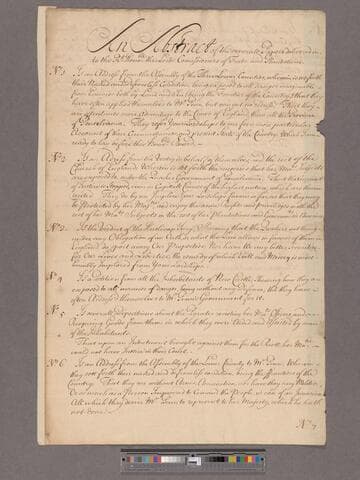 Great Britain. Board of Trade. An abstract of the severall Papers delivered to the Lords ... of Trade [by Robert Quary]