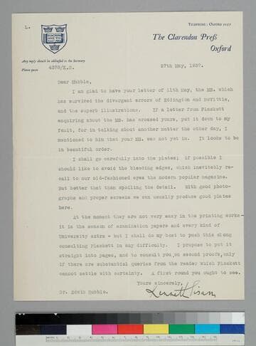 Kenneth Sisam, of the Oxford University Clarendon Press, writes to EPH regarding his manuscript