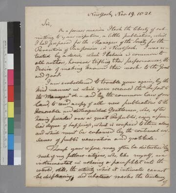 Frederick C. Schaeffer, New York, letter to Thomas Jefferson