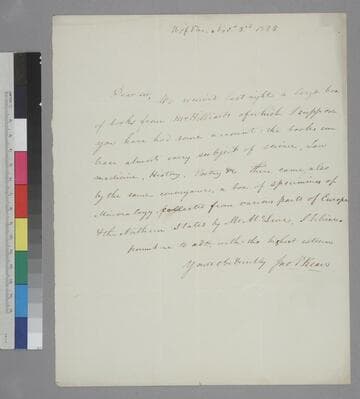 John V. Kean, University of Virginia, letter to Thomas Jefferson