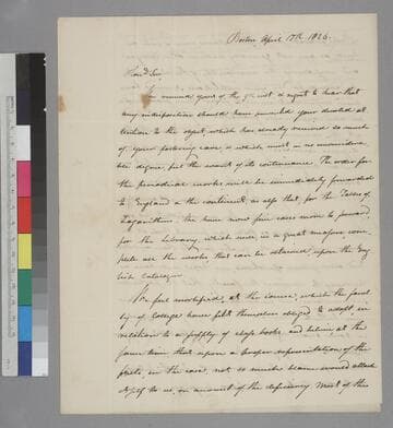 Cummings, Hilliard & Co., Boston, letter to Thomas Jefferson, Monticello