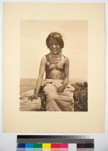 Portrait of young Hopi girl called Little Blue Butterfly