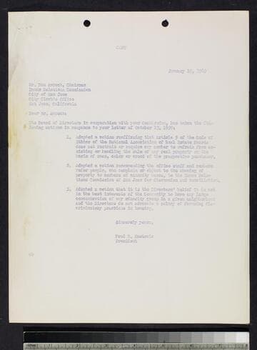 Two letters re: discrimination in housing