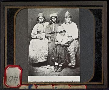 Captain Jack's family--Lizzy (young wife), Mary (his sister), Old Wife and daughter