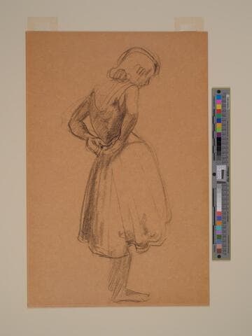 Standing Figure of a Girl Fastening her Dress