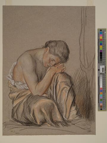 Seated Half-draped Woman