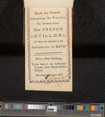 Book the fourth. Containing the figures to twenty-four new French cotillons, as they are danced at the Assmeblies in Bath