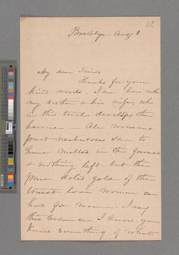 Stowe, Harriet Beecher. Letter to Annie Adams Fields