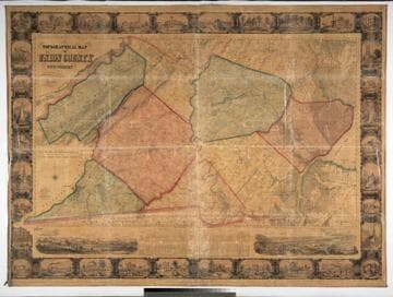 Topographical Map of Union County, New Jersey, by Ernest L. Meyer and P. Witzel, 1862