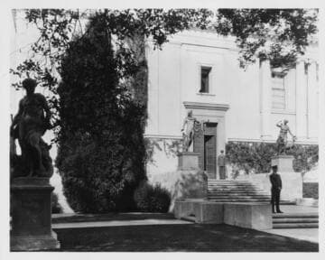 Library building, south façade, west entrance