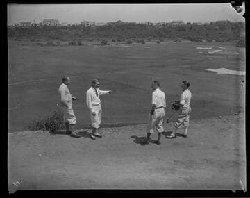 First foursome to play on the golf course at Riviera Country Club, Santa Monica Canyon