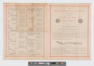 The Meriden Britannia Company's price list of the celebrated "1847- Rogers Bros. - A1."