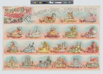 Carnival edition of the Picayune March 1, 1892 Rex procession subject symbolism of colors