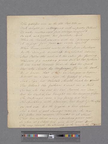 [Unknown author]. "The Goddesses once as the old Poet tells us"[: a poem]