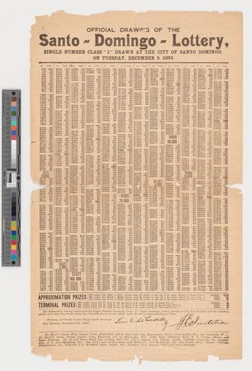 Official drawing of the Santo Domingo lottery…Tuesday, December 5, 1893