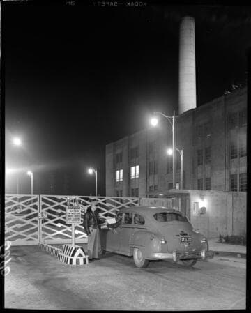 Security gate at a steam plant (Alamitos?)