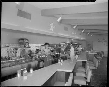 Lunch counter at Minute Man Snacks