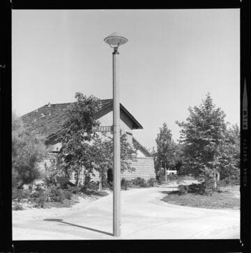 Decorative street lighting in a new residential neighborhood