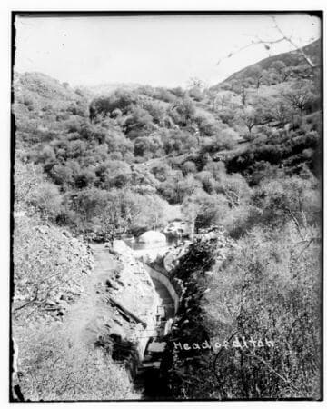 Head of a ditch at Kaweah #2 Hydro Plant