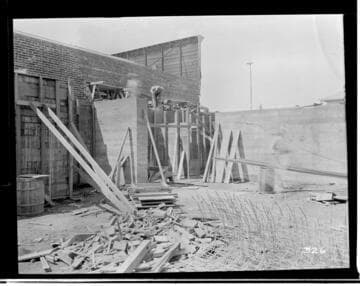 A construction crew working on the construction of the Visalia Local Office Building