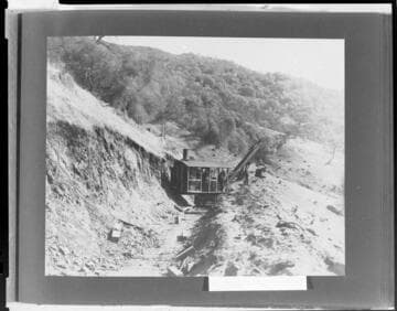 A construction crew working on the conduit at Kaweah #3 Hydro Plant.The interior of Kaweah #3 Hydro Plant