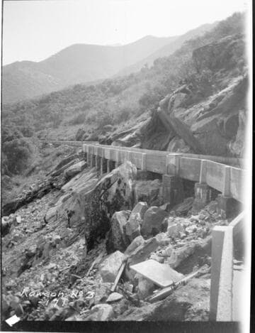 A side view of the completed Middle Fork conduit at Kaweah #3 Hydro Plant