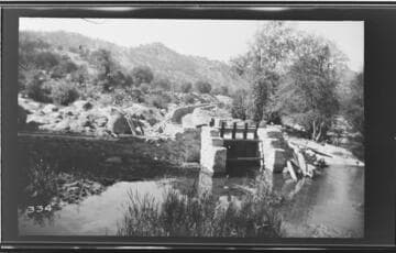 The dam for the hydro plant of the Tulare County Power Company