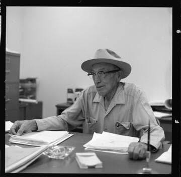 Hydro Generation Supervisor E. I. Bulpitt at his desk