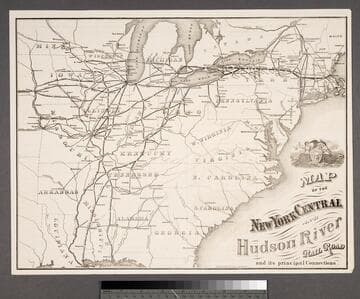 Map of the New York Central and Hudson River Rail Road and its principal connections
