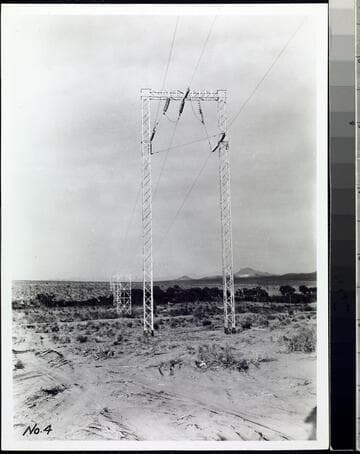 Transmission Line from Victorville to Hoover Dam Substation Transposition H-frame tower