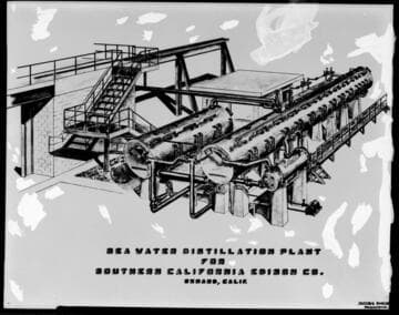 Drawing of a Sea Water Distillation Plant for SCE in Oxnard