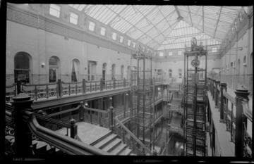 Interior views of the Bradbury Building in Los Angeles