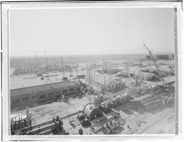 Etiwanda Steam Station - View of turbine operating deck looking southwest