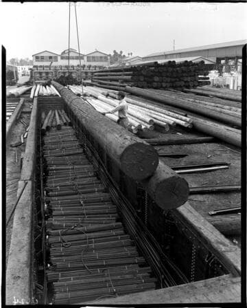 Moving poles at the pole yard