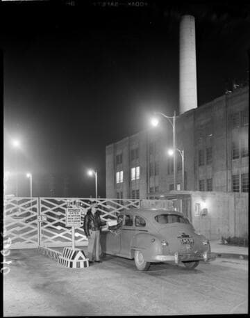 Security gate at a steam plant