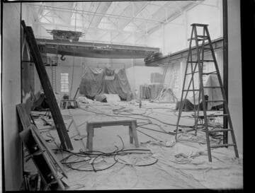 Big Creek Powerhouse 3 machine shop at the end of its construction