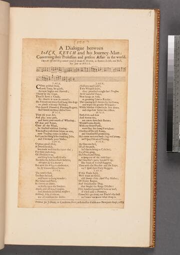 A dialogue between Iack Ketch and his journey-man  concerning their profession and present affair in the world. They are affraid they cannot send so many to heaven, as Baxter, Lobb, and Bull, has sent to hell