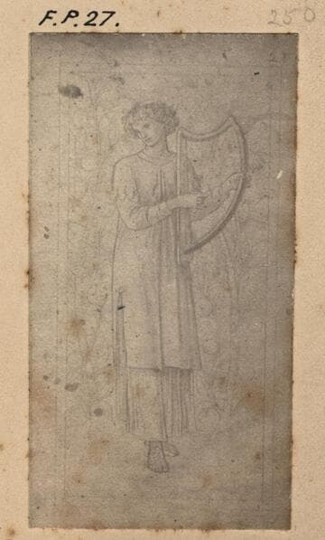 Minstrel Figure with Harp