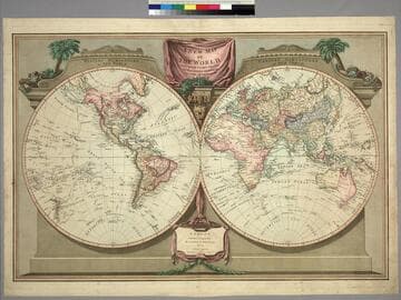 New Map of the World, with Captain Cook's Tracks, his Discoveries and  those of the other Circumnavigators