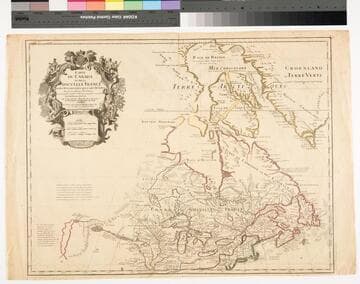 Carte du Canada ou de la Nouvelle France et des Decouvertes quiy ont été faites Dresée sur plusieurs Observations et sur un grand nombre de Relations imprimées ou manuscrites Par Guillaume Del'Isle de l'Academie Royale des Sciences et Premier Geographe du Roy