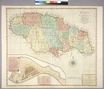 Bowles's New One-Sheet Map of Jamaica, Divided into its Parishes, &c. from the Actual Surveys of Sheffield and others