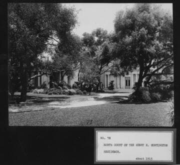 Lawn north of the Huntington residence, circa 1915