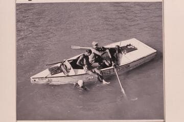 The crew of the "WEN" at the head of Lake Mead where the 1948 Nevills party was met by the boats from Boulder City