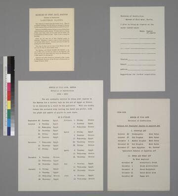 Ephemera from Museum of Fine Arts, Boston