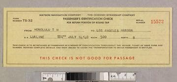 Passenger's identification check for return portion of round trip