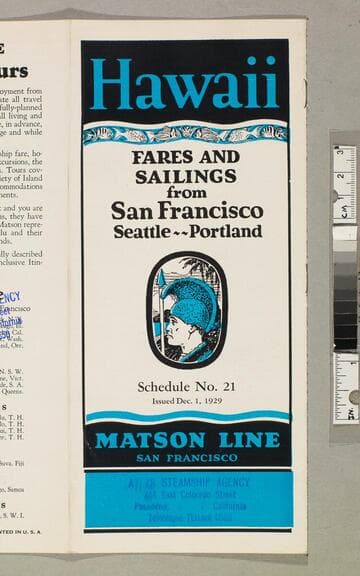 Hawaii fares and sailings from San Francisco Seattle - Portland : Schedule No. 21