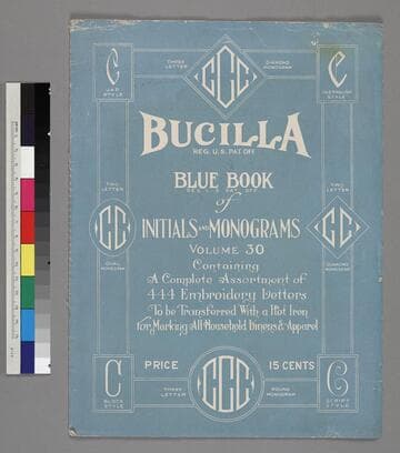 Bucilla Blue Book of Initials and Monograms, Volume 30