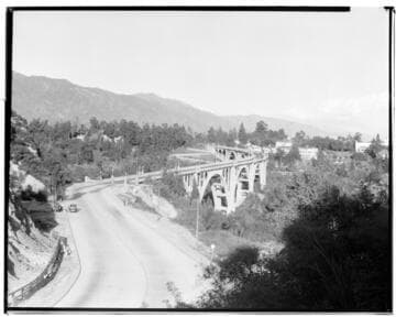 Colorado Street Bridge from the west, Pasadena. 1927