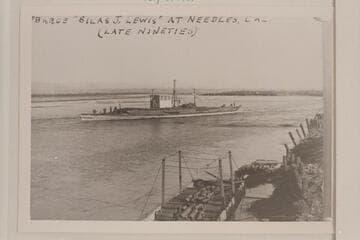 Barge "Silas J. Lewis" in tow of "Cochan" at Needles